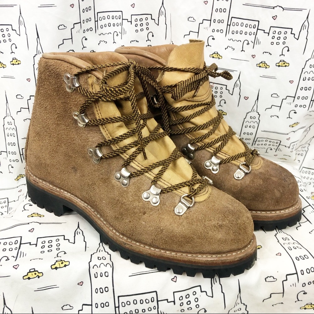 VIBRAM Vintage Suola Mountaineering Leather Boots